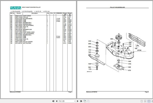 Kubota Mowers RCK72 28Z Parts Manual 2