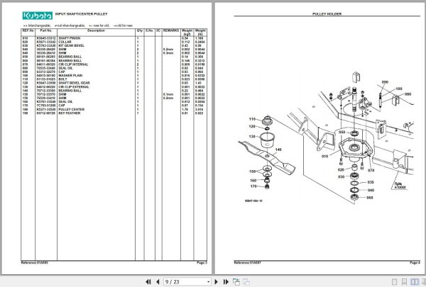 Kubota Mowers RCK72P 28Z Pro Parts Manual 2