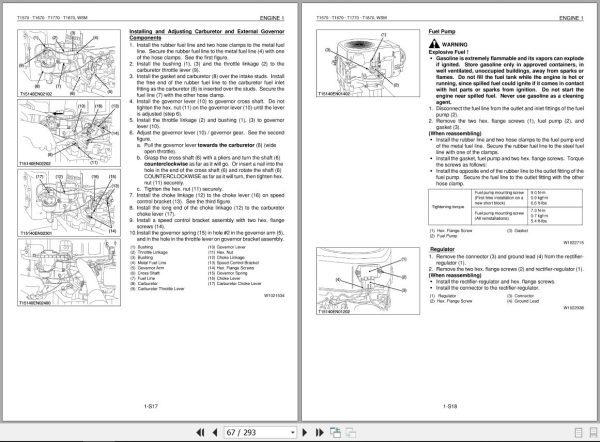 Kubota Mowers T1570 T1670 T1770 T1870 Workshop Manual 97897 15140 2