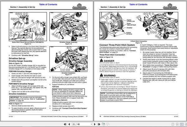 Kubota Rear Mowers FDR1648 FDR1660 FDR1672 Operators Manual 2