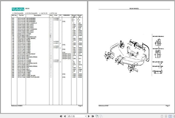 Kubota Rotary Mowers RC40 G Parts Manual 2