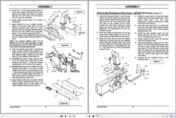 Kubota Snowblower B2781 51 B2782 63 Operators and Parts Manual 70060 00605 2