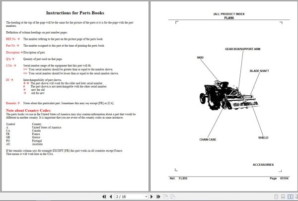 Kubota Tillers FL850 Parts Manual 1