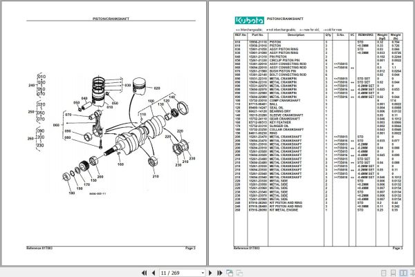 Kubota Tractor B1550E Parts Manual 2