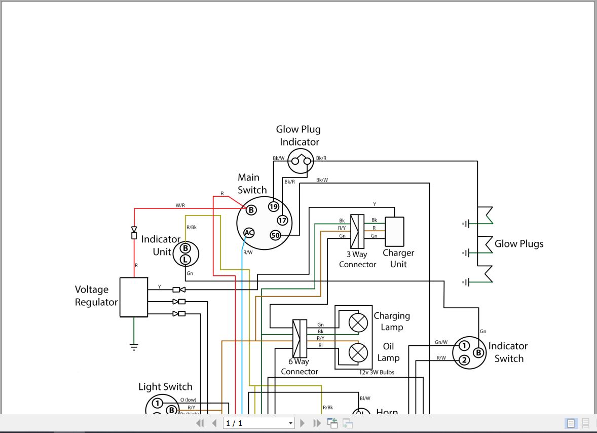 Kubota Tractor B1600 Wiring Diagram 1