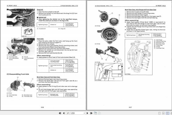 Kubota Tractor B1700 B2100 B2400 Workshop Manual 97897 11771 2
