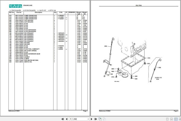 Kubota Tractor B1700E Parts Manual 2