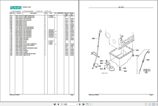 Kubota Tractor B1700HSD Parts Manual 2