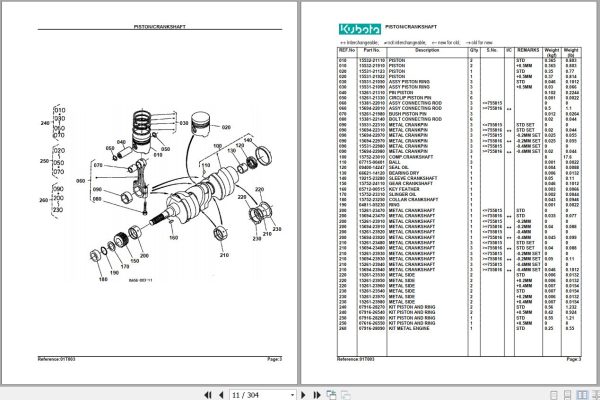 Kubota Tractor B1750HST Parts Manual 2