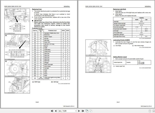 Kubota Tractor B2050 B2350 B2650 B3150 Workshop Manual 9Y111 09820 2