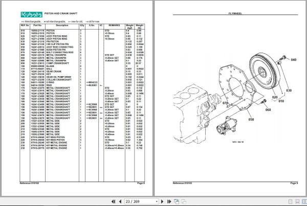 Kubota Tractor B2100D Parts Manual 2