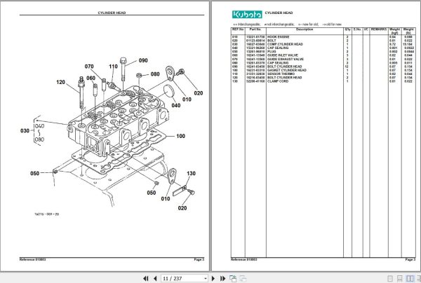 Kubota Tractor B2100E Parts Manual 2