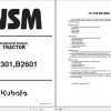 Kubota Tractor B2301 B2601 Workshop Manual 9Y111 11560 1