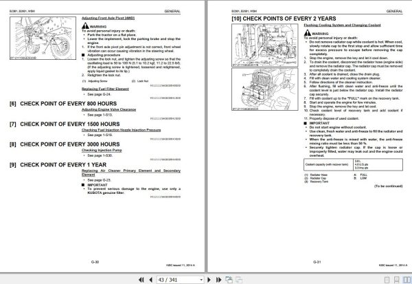 Kubota Tractor B2301 B2601 Workshop Manual 9Y111 11560 2