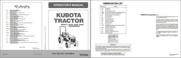Kubota Tractor B2320 B2620 B2920 Operators Manual 6C300 6313 6 1