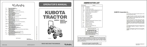 Kubota Tractor B2401 Operators Manual 6C620 6313 3 1
