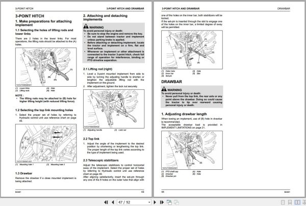 Kubota Tractor B2401 Operators Manual 6C620 6313 3 2