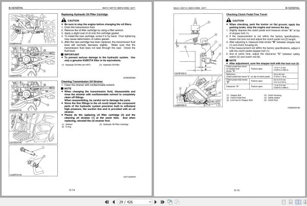 Kubota Tractor B2410 B2710 B2910 Workshop Manual 9Y011 13031 2