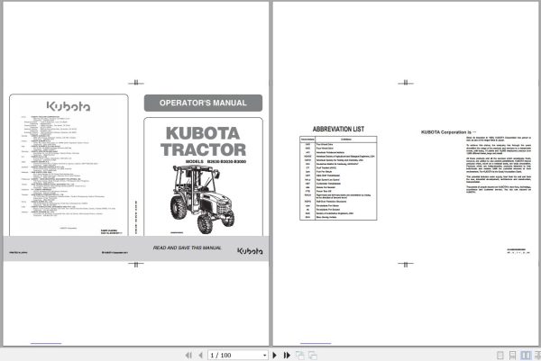 Kubota Tractor B2630 B3030 B3000 Operators Manual 6C265 6311 1 1