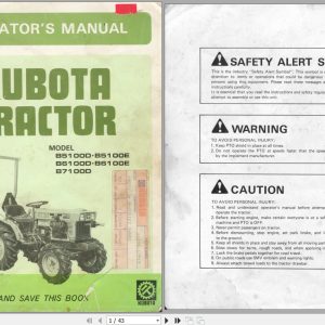 Kubota Tractor B5100 B6100 B7100 Operators Manual 66701 6291 9 1