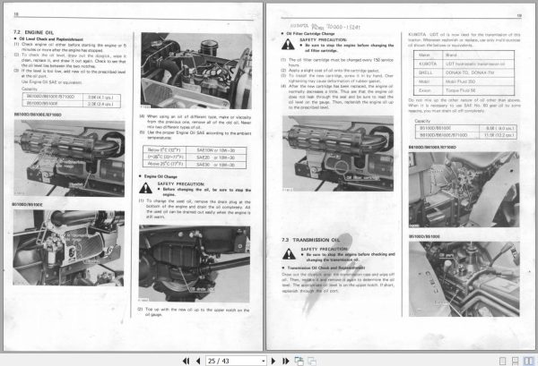 Kubota Tractor B5100 B6100 B7100 Operators Manual 66701 6291 9 2