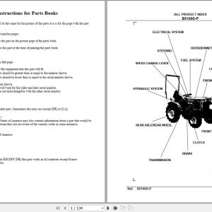 Kubota Tractor B5100D Parts Manual 1