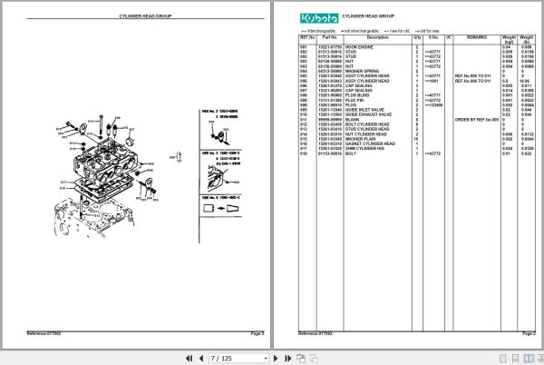 Kubota Tractor B5100E Parts Manual 2