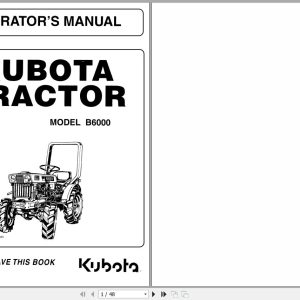Kubota Tractor B6000 Operators Manual 66601 61214 1