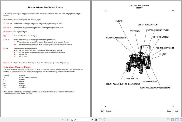 Kubota Tractor B6000 Parts Manual 1