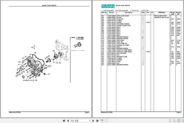 Kubota Tractor B6100D Parts Manual 2