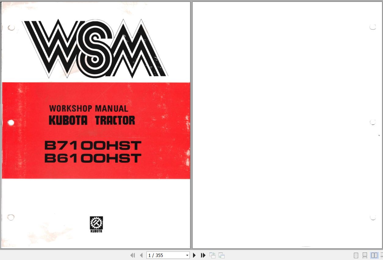 Kubota Tractor B6100HST B7100HST Workshop Manual 07909 70306 4 1
