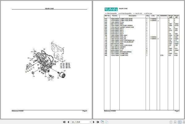 Kubota Tractor B7200D Parts Manual 2