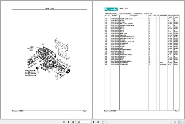 Kubota Tractor B7200HSTD Parts Manual 2