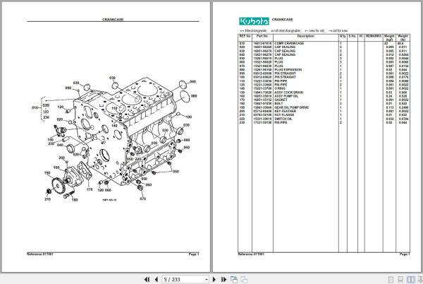 Kubota Tractor B7300HSD Parts Manual 2