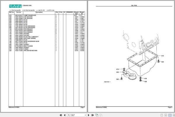 Kubota Tractor B7510D Parts Manual 2
