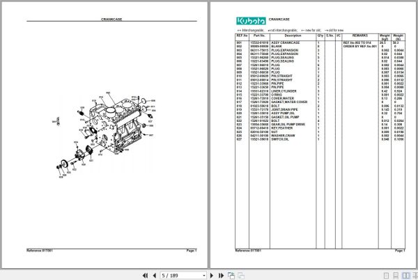 Kubota Tractor B8200HST Parts Manual 2