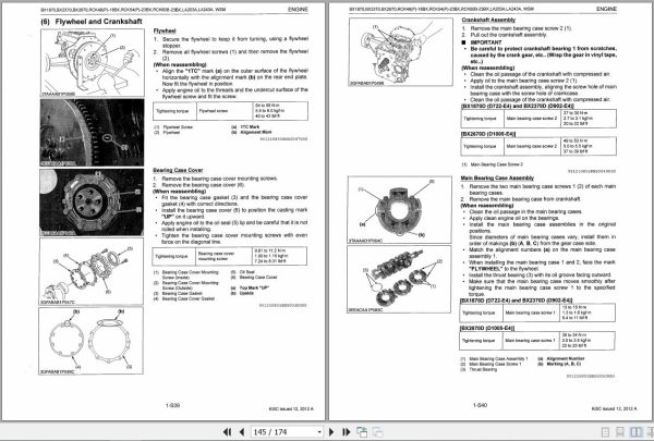 Kubota Tractor BX1870 2370 2670 Workshop Manual 9Y111 08550 2