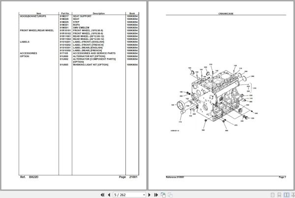Kubota Tractor BX22D Parts Manual 2
