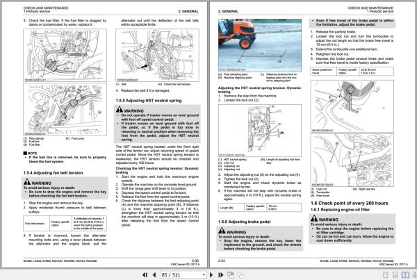 Kubota Tractor BX23S to RCK60B Workshop Manual 9Y111 16500 2