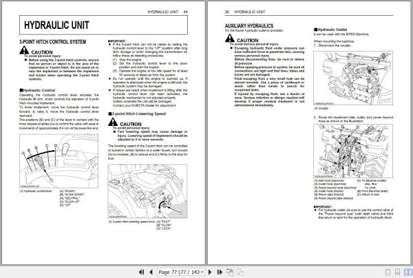 Kubota Tractor BX25DLB to BT602 Operators Manual K2792 7125 1 2