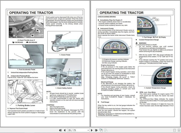Kubota Tractor EK1 261 Operators Manual 2
