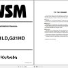 Kubota Tractor G21LD G21HD Workshop Manual 9Y011 15091 1