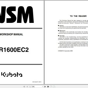 Kubota Tractor GR1600EC2 RCK42GREC2 Workshop Manual 9Y111 15560 1