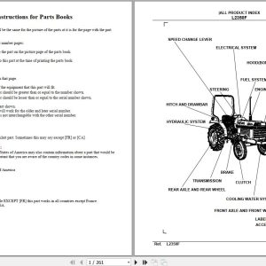 Kubota Tractor L2350F Parts Manual 1