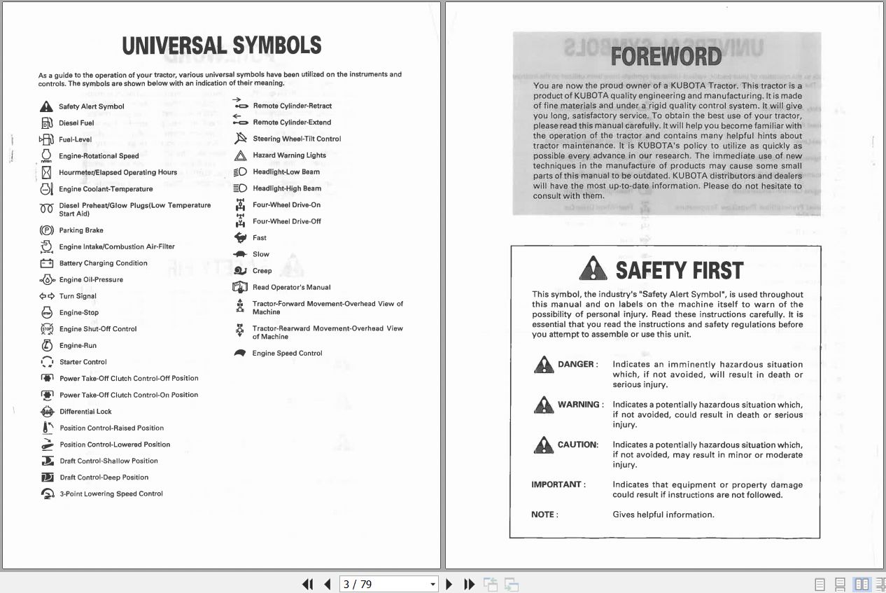 Kubota Tractor L2900 L3300 L3600 L4200 Operators Manual TA040 1971 1 1