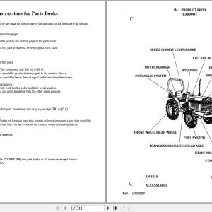 Kubota Tractor L3000DT Parts Manual 1