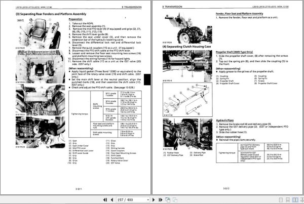 Kubota Tractor L3010 to L4610 Workshop Manual 9789712191 2