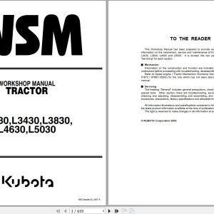 Kubota Tractor L3130 5030 Workshop Manual 9Y011 13111 1