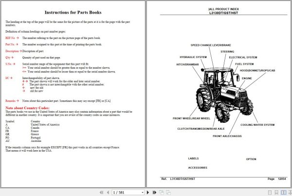 Kubota Tractor L3130DT Parts Manual 1