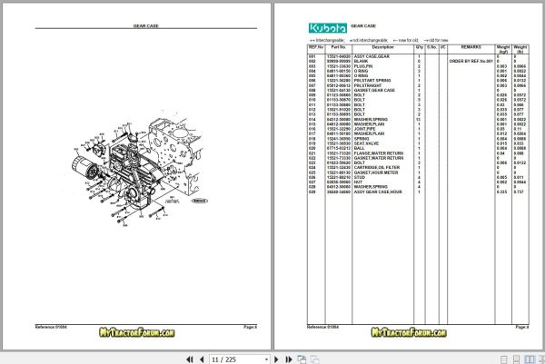 Kubota Tractor L355SS Parts Manual 2